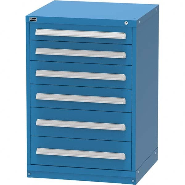 Vidmar - 6 Drawer Bright Blue Steel Modular Storage Cabinet - USA Tool & Supply