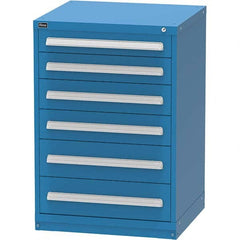 Vidmar - 6 Drawer Bright Blue Steel Modular Storage Cabinet - USA Tool & Supply