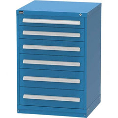 Vidmar - 6 Drawer, 344 Compartment Bright Blue Steel Modular Storage Cabinet - USA Tool & Supply