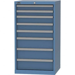LISTA - 8 Drawer, 84 Compartment Bright Blue Steel Modular Storage Cabinet - USA Tool & Supply