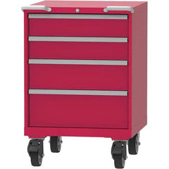 LISTA - 4 Drawer, 45 Compartment Bright Blue Steel Modular Storage Cabinet - USA Tool & Supply