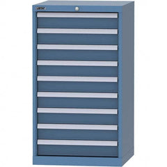 LISTA - 9 Drawer, 84 Compartment Bright Blue Steel Modular Storage Cabinet - USA Tool & Supply