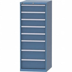 LISTA - 8 Drawer, 99 Compartment Bright Blue Steel Modular Storage Cabinet - USA Tool & Supply