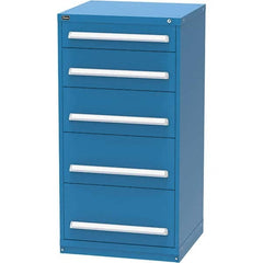 Vidmar - 5 Drawer, 124 Compartment Bright Blue Steel Modular Storage Cabinet - USA Tool & Supply