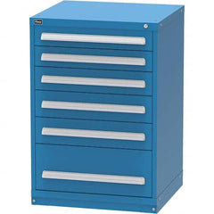 Vidmar - 6 Drawer, 45 Compartment Bright Blue Steel Modular Storage Cabinet - USA Tool & Supply