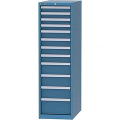 LISTA - 12 Drawer, 45 Compartment Bright Blue Steel Modular Storage Cabinet - USA Tool & Supply