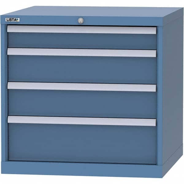 LISTA - 4 Drawer, 45 Compartment Red Steel Modular Storage Cabinet - USA Tool & Supply