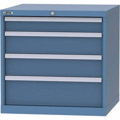 LISTA - 4 Drawer, 45 Compartment Bright Blue Steel Modular Storage Cabinet - USA Tool & Supply