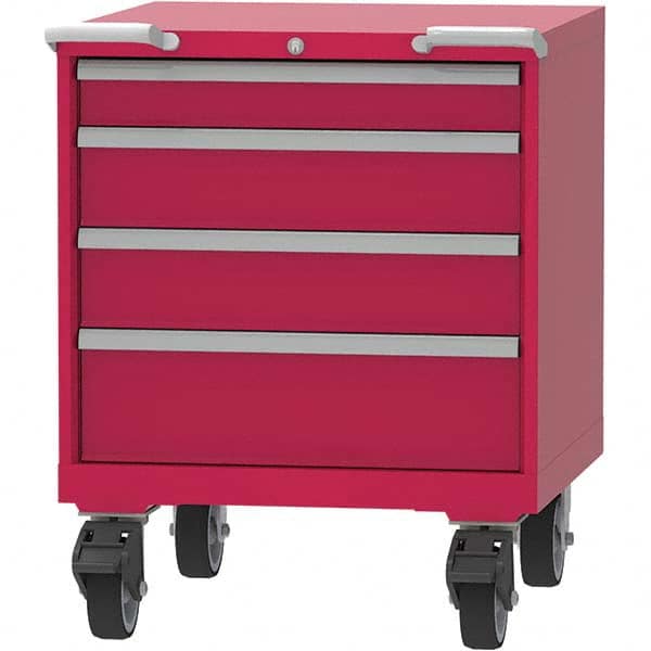 LISTA - 4 Drawer, 45 Compartment Red Steel Modular Storage Cabinet - USA Tool & Supply