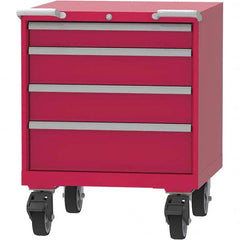 LISTA - 4 Drawer, 45 Compartment Red Steel Modular Storage Cabinet - USA Tool & Supply