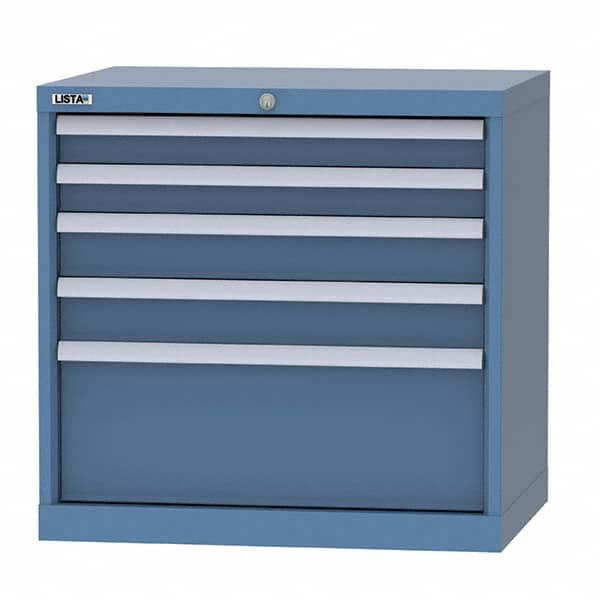 LISTA - 5 Drawer, 124 Compartment Red Steel Modular Storage Cabinet - USA Tool & Supply