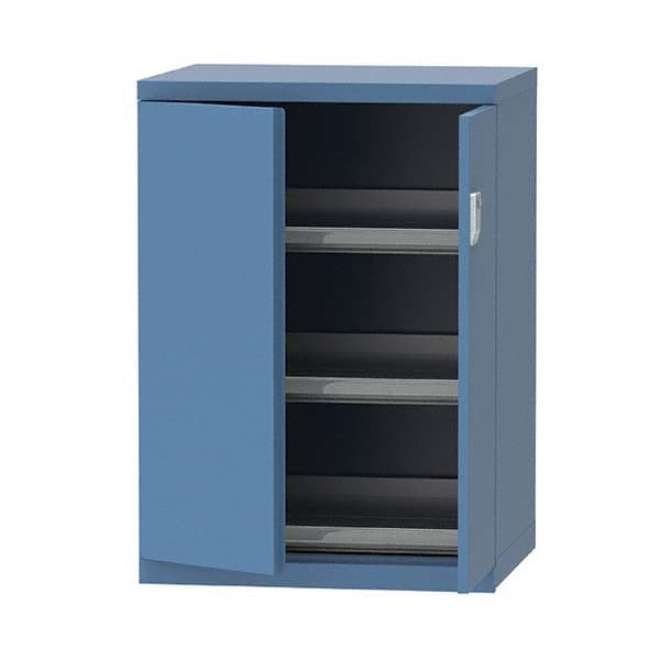 LISTA - 7 Drawer, 124 Compartment Bright Blue Steel Modular Storage Cabinet - USA Tool & Supply