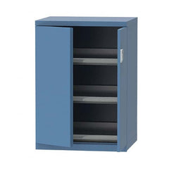 LISTA - 7 Drawer, 124 Compartment Bright Blue Steel Modular Storage Cabinet - USA Tool & Supply