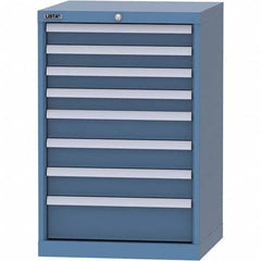 LISTA - 8 Drawer, 84 Compartment Bright Blue Steel Modular Storage Cabinet - USA Tool & Supply