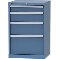 LISTA - 4 Drawer, 84 Compartment Bright Blue Steel Modular Storage Cabinet - USA Tool & Supply