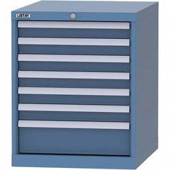 LISTA - 7 Drawer, 99 Compartment Bright Blue Steel Modular Storage Cabinet - USA Tool & Supply