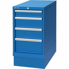 LISTA - 4 Drawer, 34 Compartment Bright Blue Steel Modular Storage Cabinet - USA Tool & Supply