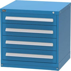 Vidmar - 4 Drawer, 344 Compartment Bright Blue Steel Modular Storage Cabinet - USA Tool & Supply