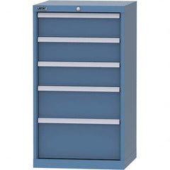 LISTA - 5 Drawer, 84 Compartment Bright Blue Steel Modular Storage Cabinet - USA Tool & Supply