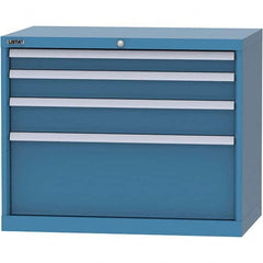 LISTA - 4 Drawer, 84 Compartment Bright Blue Steel Modular Storage Cabinet - USA Tool & Supply