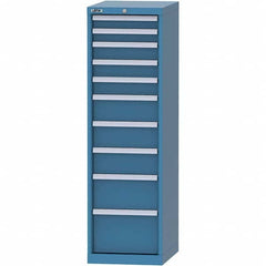 LISTA - 10 Drawer, 45 Compartment Bright Blue Steel Modular Storage Cabinet - USA Tool & Supply