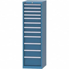 LISTA - 12 Drawer, 45 Compartment Bright Blue Steel Modular Storage Cabinet - USA Tool & Supply