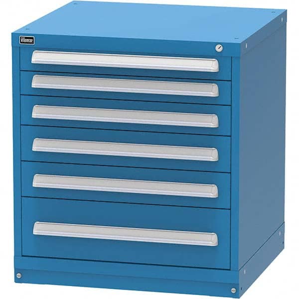 Vidmar - 6 Drawer Bright Blue Steel Modular Storage Cabinet - USA Tool & Supply