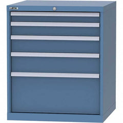 LISTA - 5 Drawer, 45 Compartment Bright Blue Steel Modular Storage Cabinet - USA Tool & Supply