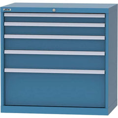 LISTA - 4 Drawer, 84 Compartment Bright Blue Steel Modular Storage Cabinet - USA Tool & Supply