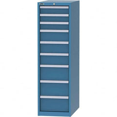 LISTA - 9 Drawer, 45 Compartment Bright Blue Steel Modular Storage Cabinet - USA Tool & Supply