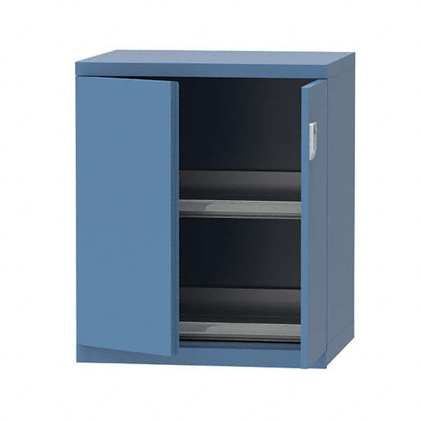 LISTA - 7 Drawer, 124 Compartment Bright Blue Steel Modular Storage Cabinet - USA Tool & Supply
