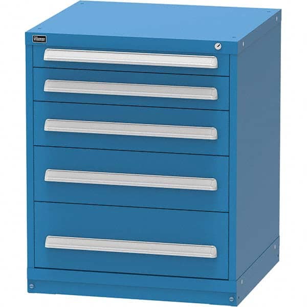 Vidmar - 5 Drawer, 344 Compartment Bright Blue Steel Modular Storage Cabinet - USA Tool & Supply
