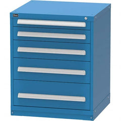 Vidmar - 5 Drawer, 344 Compartment Bright Blue Steel Modular Storage Cabinet - USA Tool & Supply