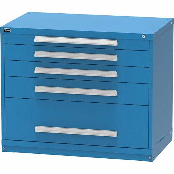 Vidmar - 5 Drawer, 344 Compartment Bright Blue Steel Modular Storage Cabinet - USA Tool & Supply