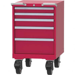 LISTA - 5 Drawer, 99 Compartment Red Steel Modular Storage Cabinet - USA Tool & Supply