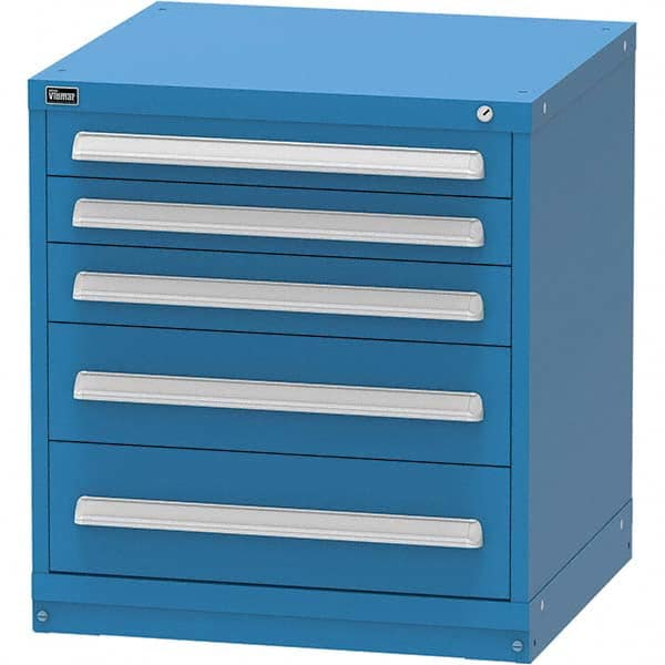 Vidmar - 5 Drawer Bright Blue Steel Modular Storage Cabinet - USA Tool & Supply