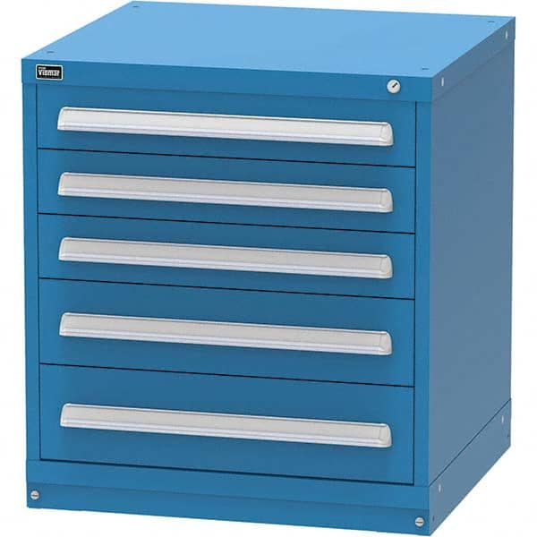 Vidmar - 5 Drawer, 344 Compartment Bright Blue Steel Modular Storage Cabinet - USA Tool & Supply
