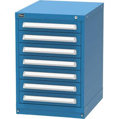 Vidmar - 7 Drawer, 45 Compartment Bright Blue Steel Modular Storage Cabinet - USA Tool & Supply