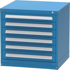 Vidmar - 6 Drawer Bright Blue Steel Modular Storage Cabinet - USA Tool & Supply