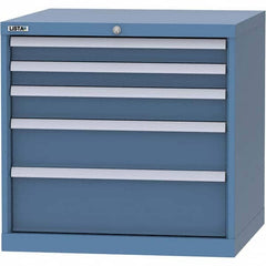 LISTA - 5 Drawer, 45 Compartment Bright Blue Steel Modular Storage Cabinet - USA Tool & Supply