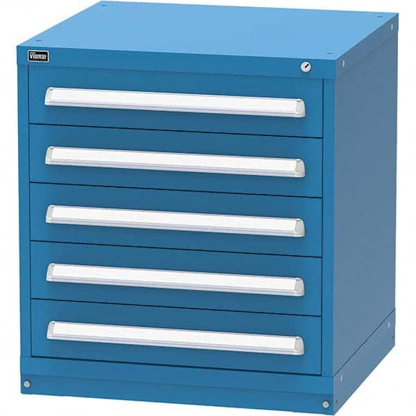 Vidmar - 5 Drawer, 344 Compartment Bright Blue Steel Modular Storage Cabinet - USA Tool & Supply