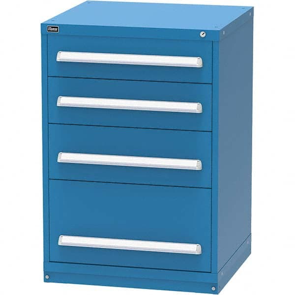 Vidmar - 4 Drawer Bright Blue Steel Modular Storage Cabinet - USA Tool & Supply