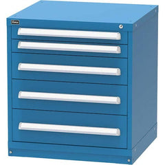 Vidmar - 5 Drawer, 124 Compartment Bright Blue Steel Modular Storage Cabinet - USA Tool & Supply