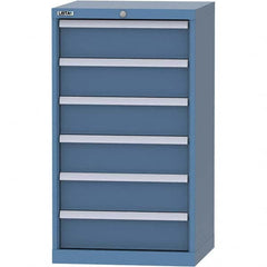 LISTA - 6 Drawer, 84 Compartment Bright Blue Steel Modular Storage Cabinet - USA Tool & Supply