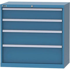 LISTA - 4 Drawer, 84 Compartment Bright Blue Steel Modular Storage Cabinet - USA Tool & Supply
