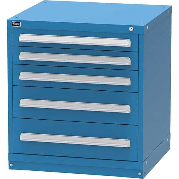 Vidmar - 5 Drawer Bright Blue Steel Modular Storage Cabinet - USA Tool & Supply