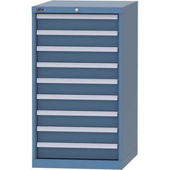 LISTA - 9 Drawer, 99 Compartment Bright Blue Steel Modular Storage Cabinet - USA Tool & Supply