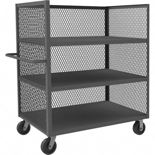 Durham - 3,000 Lb Capacity 3-Shelf 3-Sided Mesh Truck - USA Tool & Supply