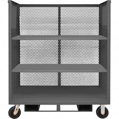 Durham - 3,600 Lb Capacity 3-Shelf 3-Sided Mesh Truck - USA Tool & Supply