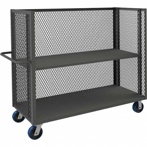 Durham - 3,000 Lb Capacity 3-Shelf 3-Sided Mesh Truck - USA Tool & Supply